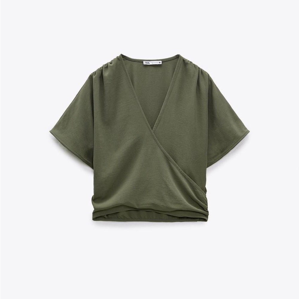 Zara | Flowy Wrap Olive Top